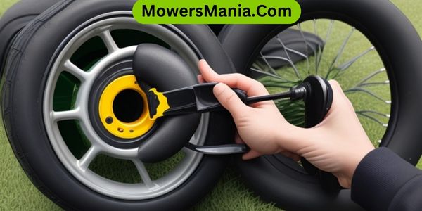 Install tube in lawn mower tire