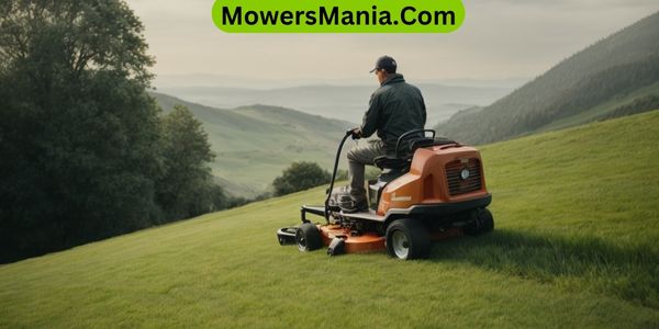 mowing on a slope