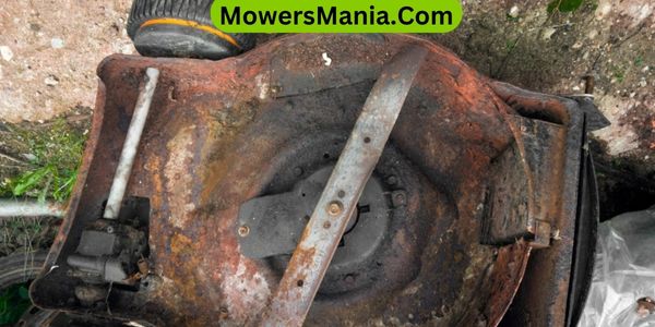 How do you fix a rusty lawn mower